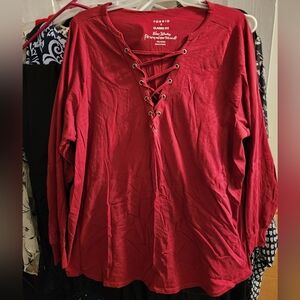 Torrid Women's Red Lace-Up Top